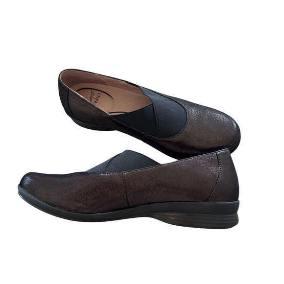 Dansko Women's Ann Slip On Elastic Shoes Loafers bronze Leather 41 / US 10.5-11 - Picture 2 of 6